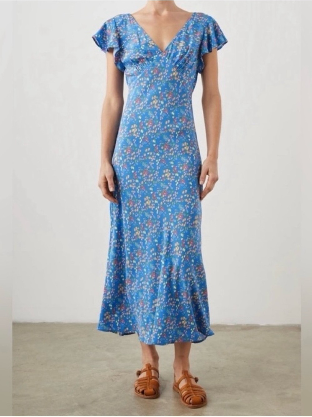 Rails Blue Floral High-Low Wrap Dress
